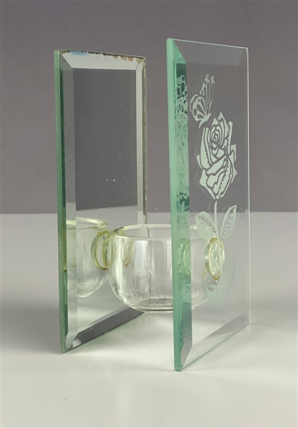 Elvis Presleys Ornate Glass Candle Holder from Graceland - From The Nancy Rooks Collection 