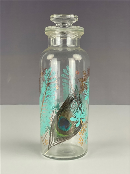 Elvis Presleys Single Peacock Feather in a Glass Bottle from Graceland - From The Nancy Rooks Collection