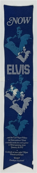 January 26, 1972, Elvis Presley Hilton/International Opening Night “Hanging Banner” Invitation - RARELY SEEN