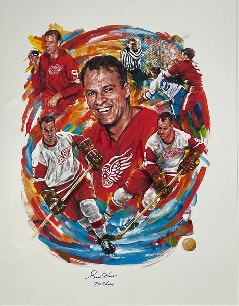"Gordie Howe Legend for the Ages" Signed Canvas Giclee by The Michigan Sports Hall of Fame