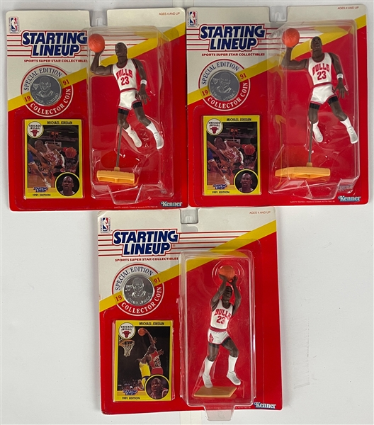 1990-1998 Starting Lineup Basketball Collection of 229 Incl. Three 1991 Michael Jordans