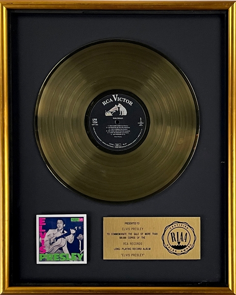 RIAA Gold Record Award for Elvis Presleys 1956 Debut Album <em>Elvis Presley</em> - Certified in 1966