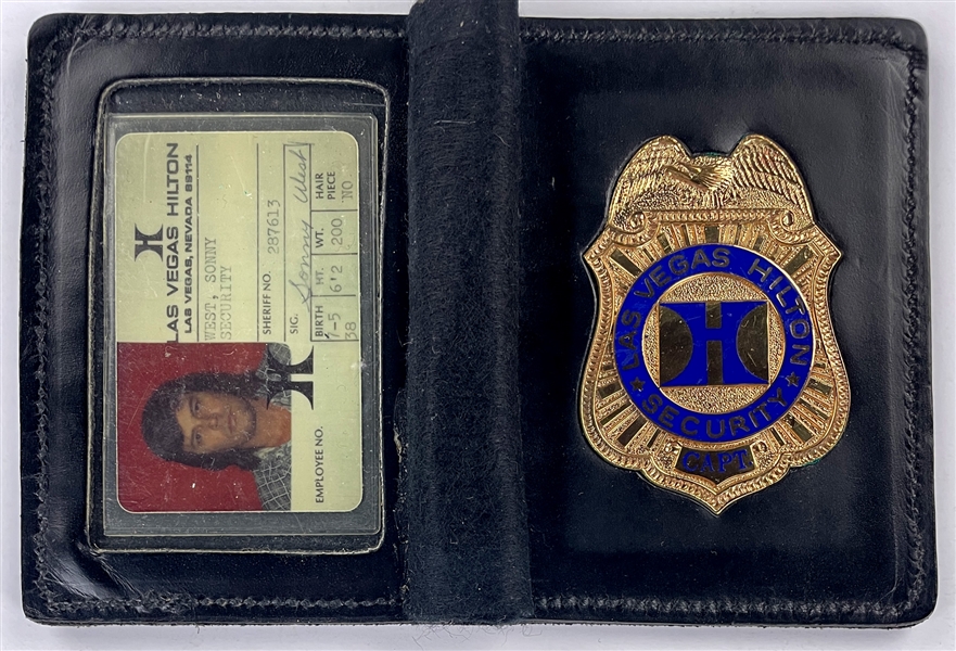 Sonny West Las Vegas Hilton`Security "Captain" Badge and ID Card