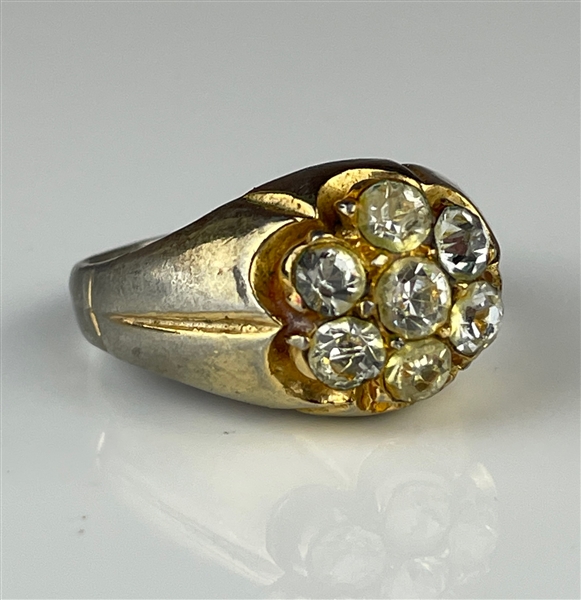 Elvis Presley Owned Gold and Silver Cocktail Ring with Seven Clear Stones