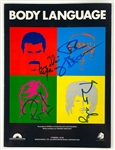 Queen Band-Signed Sheet Music "Body Language" Freddie Mercury, Brian May, Roger Taylor, John Deacon (BAS)