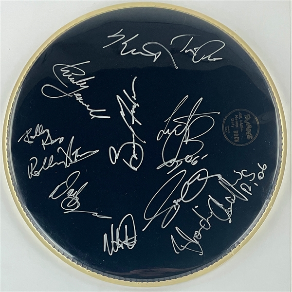 2006 Rolling Stones "Rhythym Section" Signed Drumhead Incl. Charlie Watts, Darryl Jones, Bobby Keyes and Seven Others (BAS)