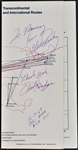 1969 Elvis Presley Signed American Airlines Map - Date "12-17-69" - Also Signed by Charlie Hodge (PSA)
