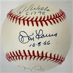 New York Yankees Perfect Game Pitchers Signed Baseball with Don Larsen, David Wells and David Cone (PSA)