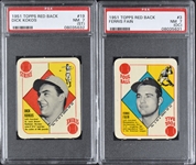 1951 Topps Red Back PSA-Graded NM-7 Pair – Incl. #19 Dick Kokos and #3 Ferris Fain