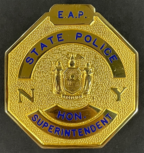 Lot Detail - 1972 New York State Police Badge Presented to Elvis ...