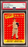 1958 Topps #487 Mickey Mantle All Star - PSA PR 1
