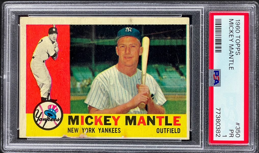 1960 Topps #350 Mickey Mantle - PSA PR 1