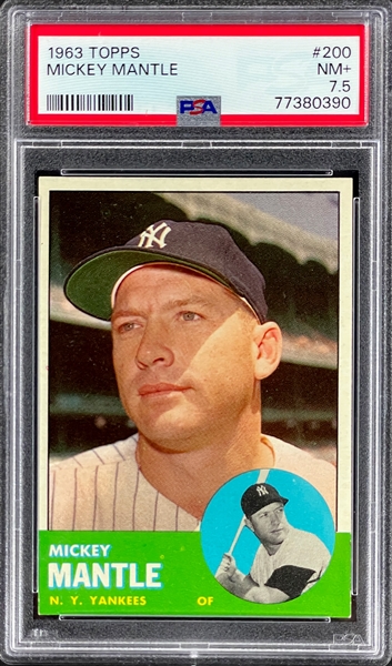 1963 Topps #200 Mickey Mantle - PSA NM+ 7.5