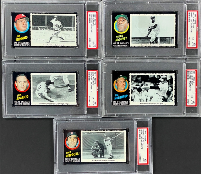 1971 Topps Greatest Moments Collection (19) Including Five PSA-Graded Examples