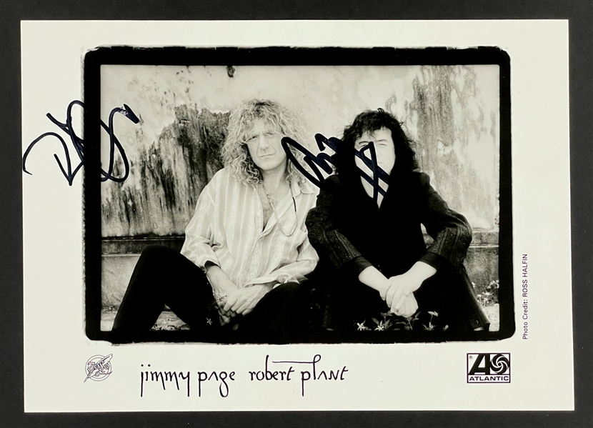 Jimmy Page and Robert Plant Signed Photo Plus Backstage Pass and Ticket from Signing (BAS)