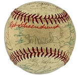 1974 National League All Star Team “Pittsburgh Pirates” Signed Baseball Loaded with HOFers Incl. Satchel Paige, Stan Musial and Hank Aaron (BAS) 