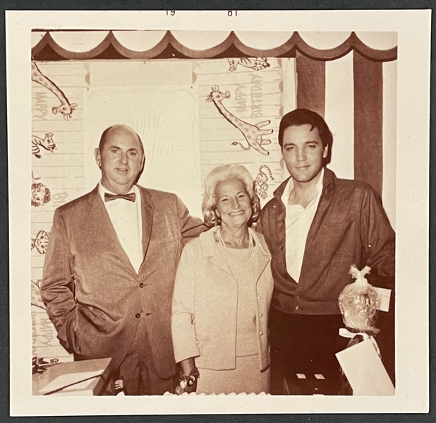 1964 Col.Tom Parker Signed Photo of Elvis Presley and The Colonel on the Set of <em>Girl Happy</em>