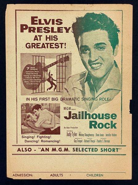 1957 <em>Jailhouse Rock</em> Herald - Starring Elvis Presley