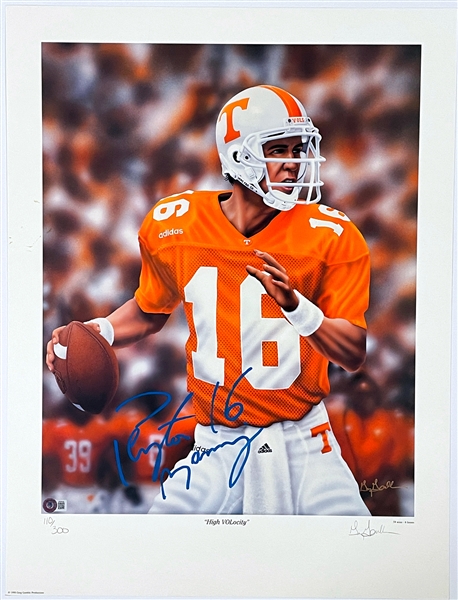 Peyton Manning Signed Limited Edition (110/300) - Litho - "High VOLocity" (BAS)