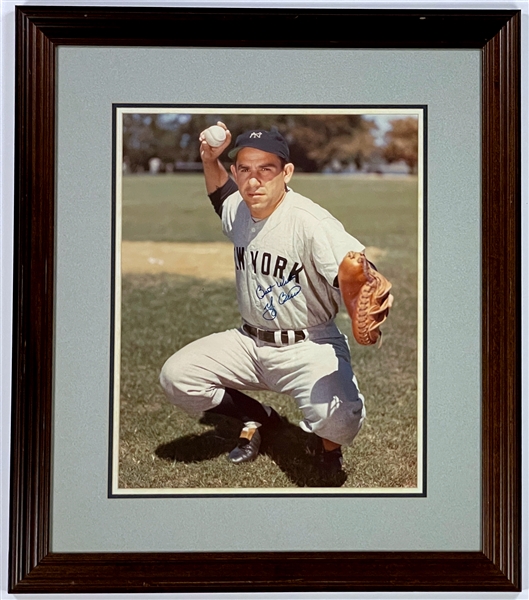 Yogi Berra Signed 16x20 Photo in Beautiful Framed Display (BAS)