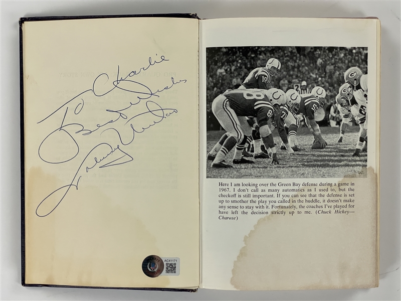 Johnny Unitas Signed Book <em>Pro Quarterback: My Own Story</em> (BAS)