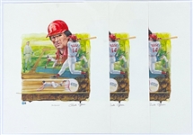Pete Rose Signed "The Record" 24x30 Lithographs (3) (BAS)