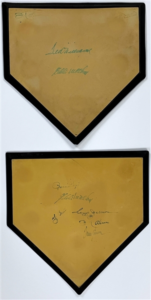Home Plates (2) Signed by Ted Williams, Eddie Mathews and Other Superstars and Hall of Famers (BAS)