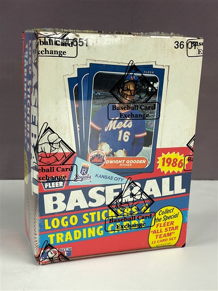 1986 Fleer Baseball Wax pack box 