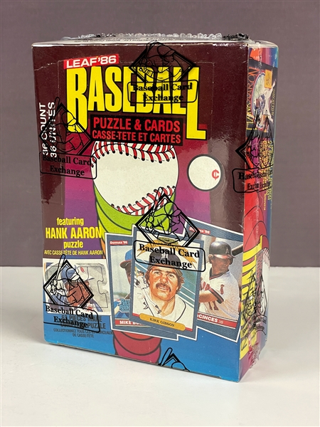 1986 Donruss Leaf Baseball wax pack box 