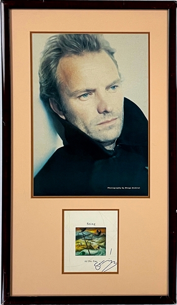 Sting Signed <em>All This Time</em> CD Cover in Display with 11x14 Inch Photo