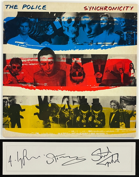 Police Band-Signed Sheet with Sting, Stewart Copeland and Andy Summers (BAS)