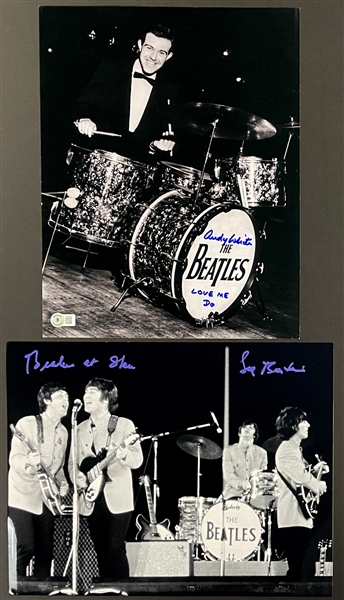 Drummer Andy White Signed 11 x 14 Photo - The Fifth Beatle! Plus Sid Bernstein Signed "Beatles at Shea" Photo