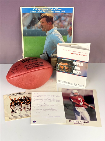 Chicago Bears Signed Collection Including Walter Payton and Mike Ditka (BAS)