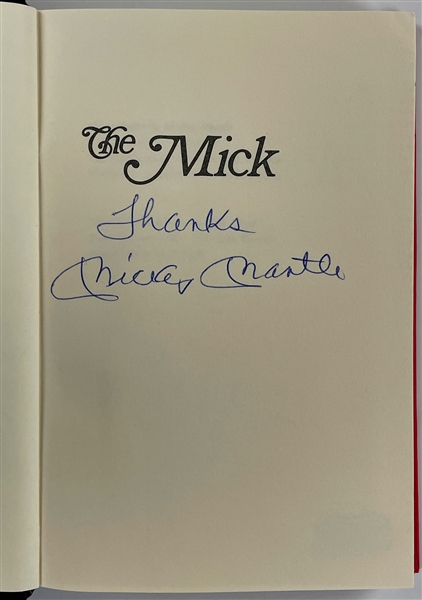 Mickey Mantle Signed Copy of His Book <em>The Mick</em> (BAS)