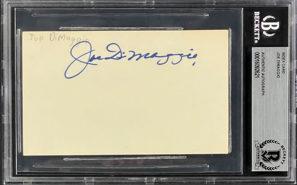 Joe DiMaggio Signed Index Card (BAS)