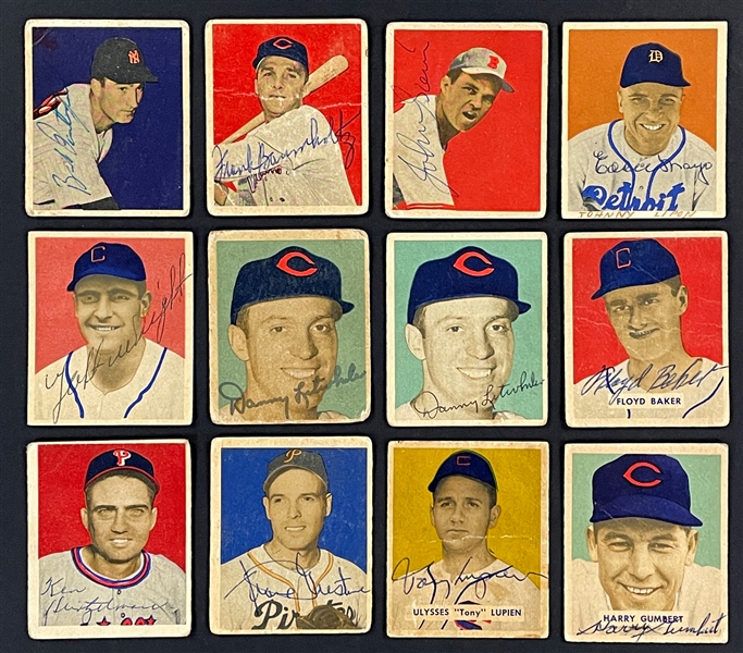 1949 Bowman Signed Card Collection of 12 (BAS)