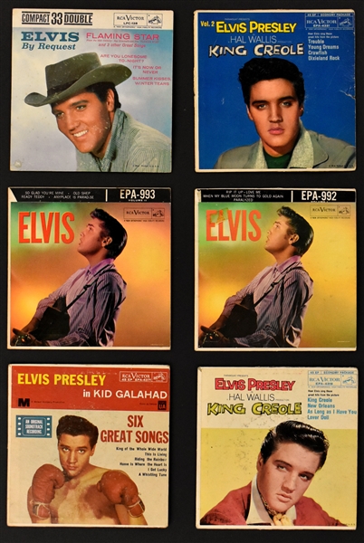 Group of 10 Elvis Presley RCA Victor 45 RPM EPs AND COMPACT 33 RPM <em>Elvis by Request</em> (LPC-128) 