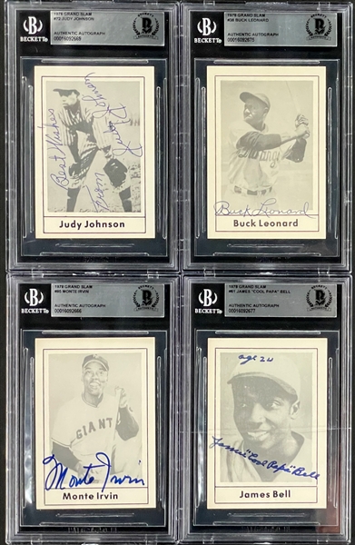 1978 Grand Slam Signed Card Collection of 4 (BAS)
