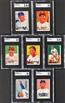 Group of Seven 1951 Bowman Cards from the Same Packs as #253 Mantle Rookie (Previous Lot)