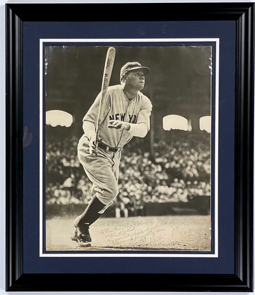 1948 Babe Ruth Signed and Inscribed MASSIVE Photograph - "Try your best and give all you have...who can ask for anything more" (JSA)