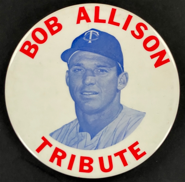 1971 "Bob Allison Tribute" 4 -Inch Pinback - Minnesota Twins Great