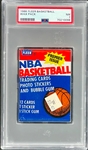 1986 Fleer Basketball Unopened Wax Pack - Olajuwan Sticker Showing on Back - PSA NM 7