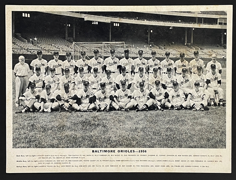 1956 Baltimore Orioles HUGE 14 Inch Souvenir Postcard