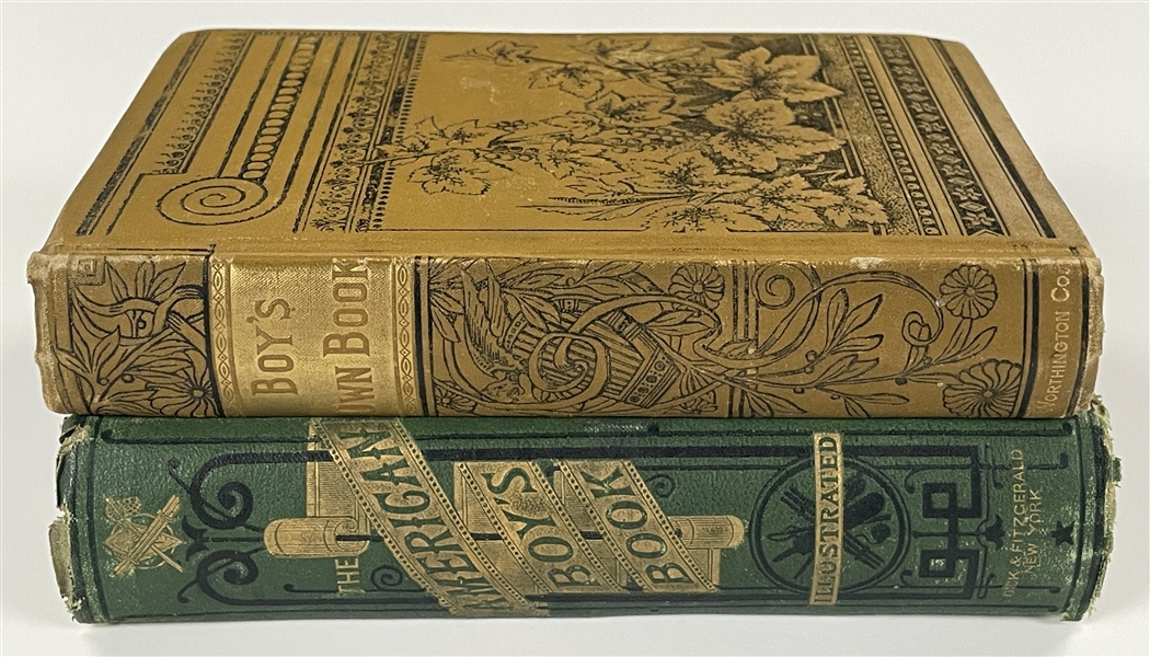 Pair of 19th Century Books with Great Baseball Content - <em>American Boys Book</em> and <em>Boys Own Book</em>