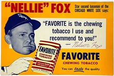 1960s Favorite Tobacco Broadside Featuring Chicago White Sox Nellie Fox
