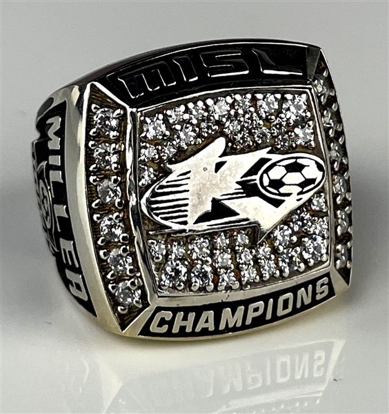 2007 MISL (Major Indoor Soccer League) Champions Sterling Silver Salesmans Sample Ring - Philadelphia Kixx "Miller"