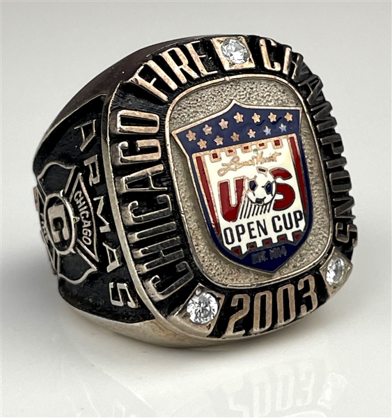 2003 Chicago Fire MLS Soccer "Lamar Hunt US Open Cup" Champions Salesmans Sample Ring - Chris Armas