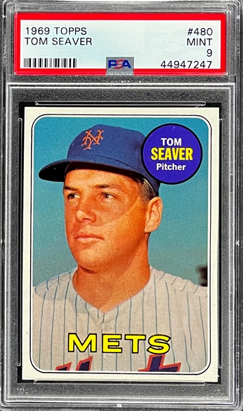 1969 Topps #480 Tom Seaver - PSA MINT 9 - ONLY ONE GRADED HIGHER!