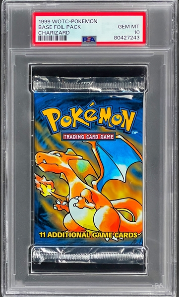 1999 WOTC Pokemon Base Foil Pack Charizard - PSA GEM MINT 10