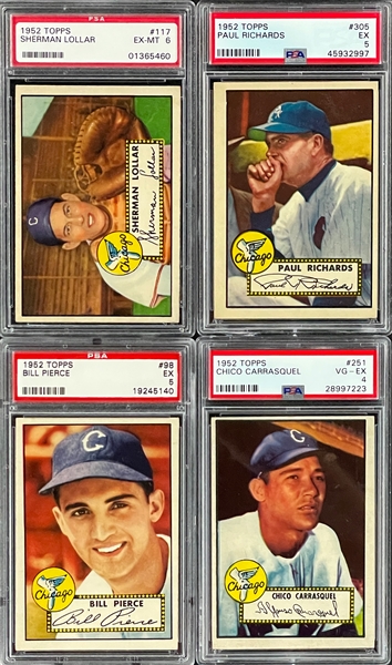1952 Topps PSA-Graded Collection of Four Incl. #s 98, 117, 251 and 305
